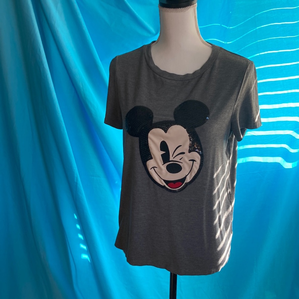 Buy2 items get1 free.3/$15 items for$30. Grey Disney T w/ sequin Mickey-at front